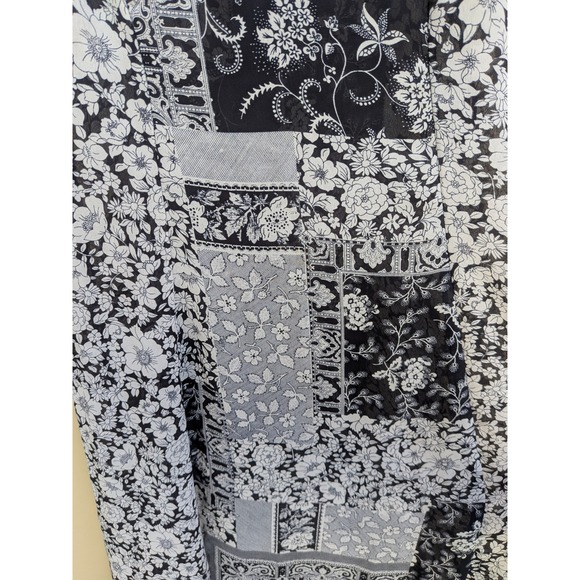 Rampage Black White Floral Patchwork Maxi Dress Spaghetti Straps - Picture 3 of 6